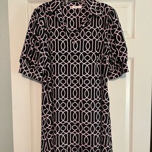 Jude Connally Black and Pink Geometric Dress